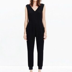 Madewell Black Sleeveless Tapered Leg Jumpsuit
